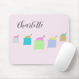 Niedlich Katzenkatze Illustration Mit Monogramm Mousepad