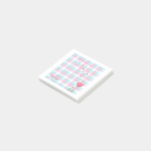 Niedlich Katzenrosa Post-it Klebezettel (angewinkelt)