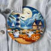Niedlich, kautisches/kstenförmiges Halloween-Geist Button (Beispiel)