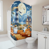 Niedlich, kautisches/kstenförmiges Halloween-Geist Duschvorhang (Beispiel)