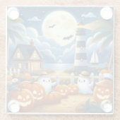 Niedlich, kautisches/kstenförmiges Halloween-Geist Glasuntersetzer (Rückseite)