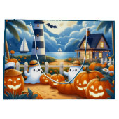 Niedlich, kautisches/kstenförmiges Halloween-Geist Große Geschenktüte (Rückseite)