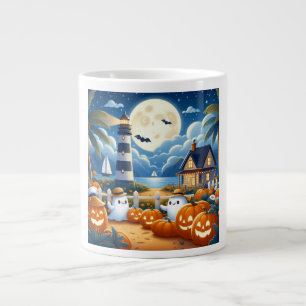 Niedlich, kautisches/kstenförmiges Halloween-Geist Jumbo-Tasse