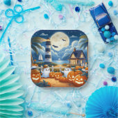 Niedlich, kautisches/kstenförmiges Halloween-Geist Pappteller (Party)