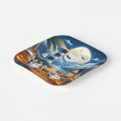 Niedlich, kautisches/kstenförmiges Halloween-Geist Pappteller (Gewinkelt)