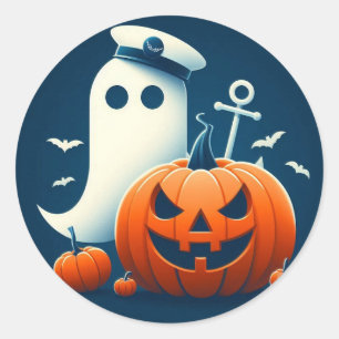 Niedlich, kautisches/kstenförmiges Halloween-Geist Runder Aufkleber