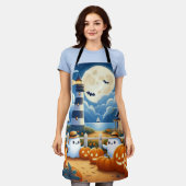 Niedlich, kautisches/kstenförmiges Halloween-Geist Schürze (Getragen)