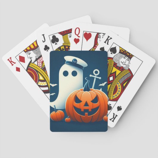 Niedlich, kautisches/kstenförmiges Halloween-Geist Spielkarten (Rückseite)