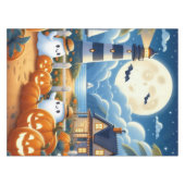 Niedlich, kautisches/kstenförmiges Halloween-Geist Tischdecke (Vorderseite (Horizontal))
