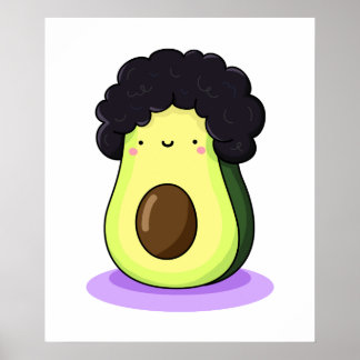 Niedlich Kawaii Afrocado Poster