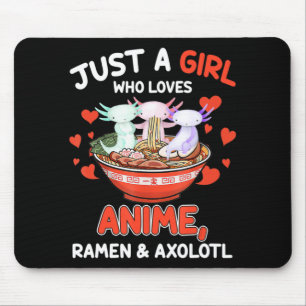 Niedlich Kawaii Anime Axolotl Japanese Ramen Noodl Mousepad