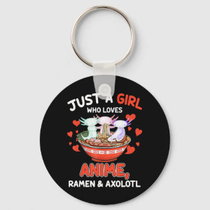 Niedlich Kawaii Anime Axolotl Japanese Ramen Noodl Schlüsselanhänger