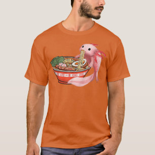 Niedlich Kawaii Anime Axolotl Japanisch Ramen Nood T-Shirt