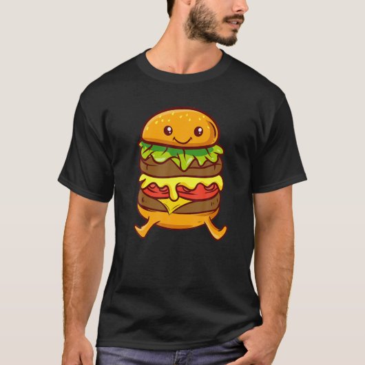 Niedlich Kawaii Anime - Burger - Hamburger - Ästhe T-Shirt (Vorderseite)