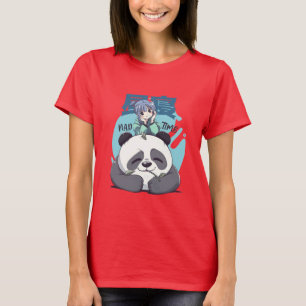 Niedlich Kawaii Anime Girl Panda Nickerchen Time T-Shirt