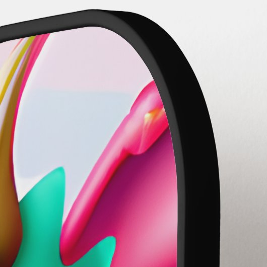 Niedlich Kawaii Aquamarin und Pink Baby Dragon Pickleball Schläger (Linke Seite)