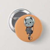 Niedlich Kawaii Astronaut Kitten Button (Vorne & Hinten)