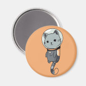 Niedlich Kawaii Astronaut Kitten Magnet (Vorderseite/Rückseite)