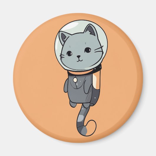 Niedlich Kawaii Astronaut Kitten Magnet (Vorne)