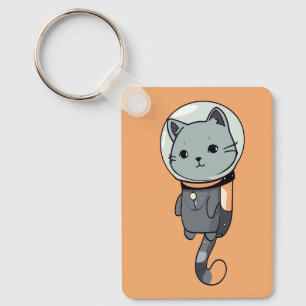 Niedlich Kawaii Astronaut Kitten Schlüsselanhänger