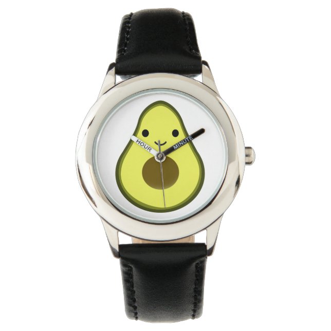 Niedlich Kawaii Avocado Armbanduhr (Vorderseite)