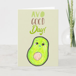 Niedlich Kawaii Avocado Avo guten Tag BLANK Typogr Karte