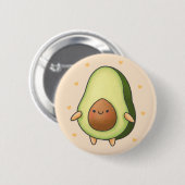 Niedlich Kawaii Avocado Button (Vorne & Hinten)