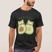 Niedlich Kawaii Avocado Cat Mashup T-Shirt (Vorderseite)