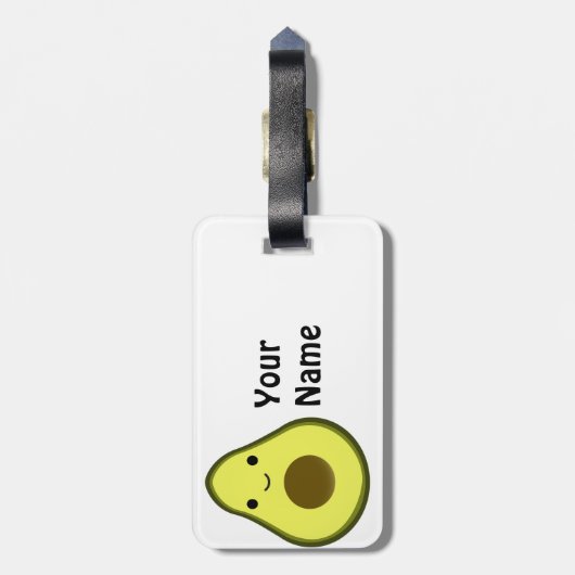 Niedlich Kawaii Avocado Gepäckanhänger (Rückseite vertikal)