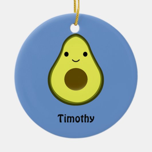 Niedlich Kawaii Avocado Keramik Ornament (Vorne)