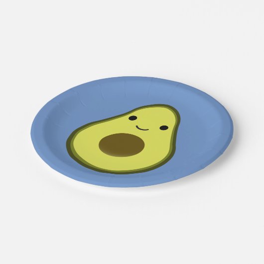 Niedlich Kawaii Avocado Pappteller (Schrägansicht)