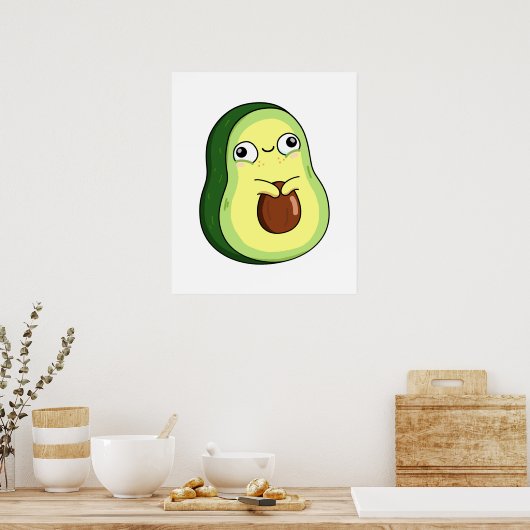 Niedlich Kawaii Avocado Poster (Küche)