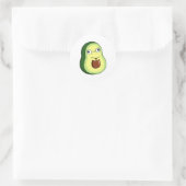 Niedlich Kawaii Avocado Runder Aufkleber (Tasche)