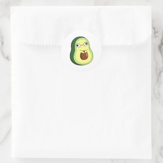 Niedlich Kawaii Avocado Runder Aufkleber (Tasche)