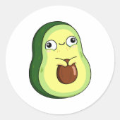 Niedlich Kawaii Avocado Runder Aufkleber (Vorderseite)