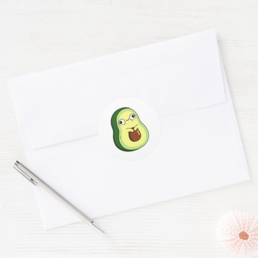 Niedlich Kawaii Avocado Runder Aufkleber (Umschlag)