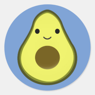 Niedlich Kawaii Avocado Runder Aufkleber
