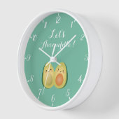 Niedlich Kawaii Avocados Couple Funny Let's Avocud Uhr (Winkel)
