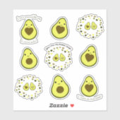 Niedlich Kawaii Avocados Sticker Set (Blatt)