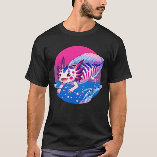 Niedlich Kawaii Axolotl Bisexual LGBT Subtile Prix T-Shirt (Vorderseite)