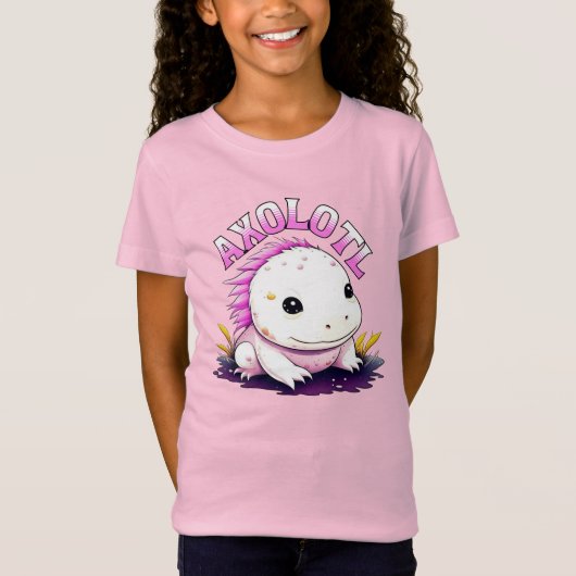 Niedlich Kawaii Axolotl T-Shirt (Vorderseite)