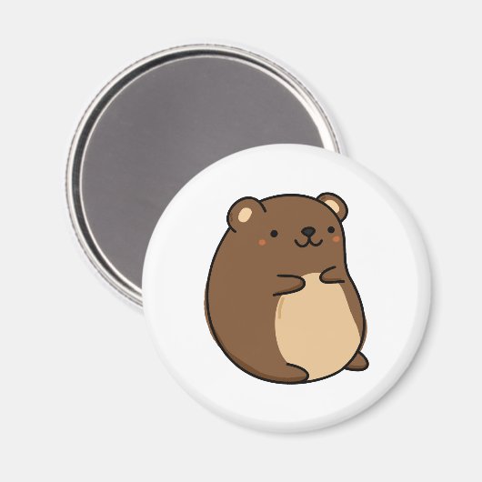 Niedlich Kawaii Baby Brown Bear Magnet (Vorderseite/Rückseite)