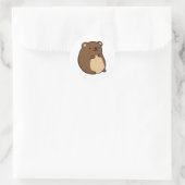 Niedlich Kawaii Baby Brown Bear Runder Aufkleber (Tasche)
