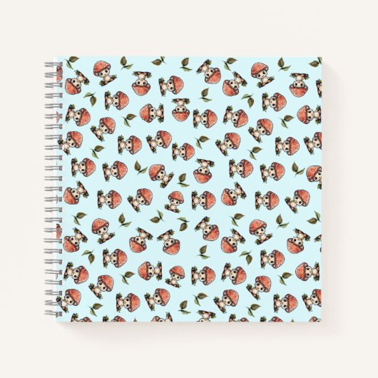 Niedlich Kawaii Baby Mushroom Pattern Notizblock (Vorderseite)