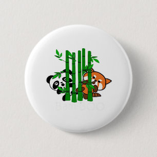 Niedlich Kawaii Baby Panda und Red Panda Bamboo Pe Button