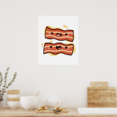 Niedlich Kawaii Bacon Strips Poster (Küche)