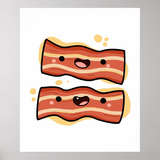 Niedlich Kawaii Bacon Strips Poster (Vorne)