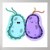 Niedlich Kawaii Bacteria Poster (Vorne)