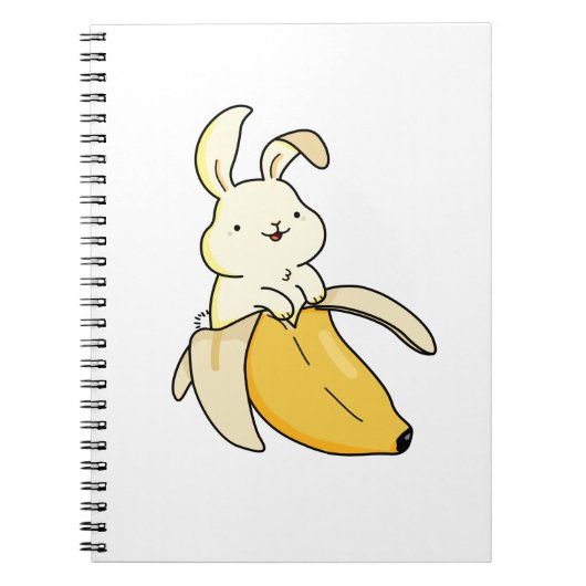 Niedlich Kawaii Banana Bunny Notizblock (Vorderseite)