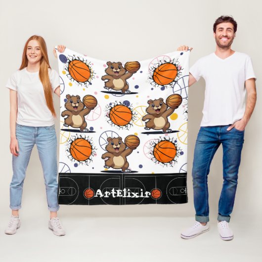 Niedlich Kawaii Basketball Gopher Print Fleecedecke (Beispiel)